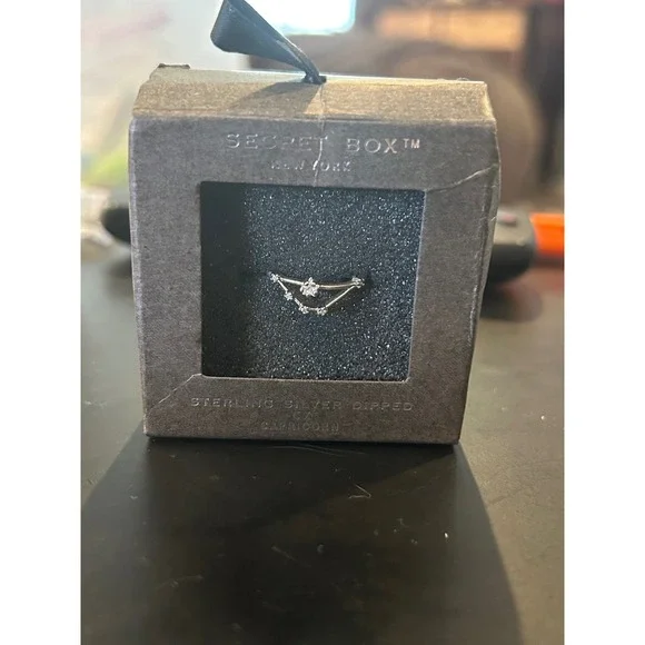 Secret Box NY Sterling Silver CZ Capricorn Zodiac Earrings NIB Gift Box - Picture 3 of 3